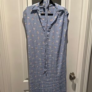 Billabong Light Blue Floral Long Sleeve Dress